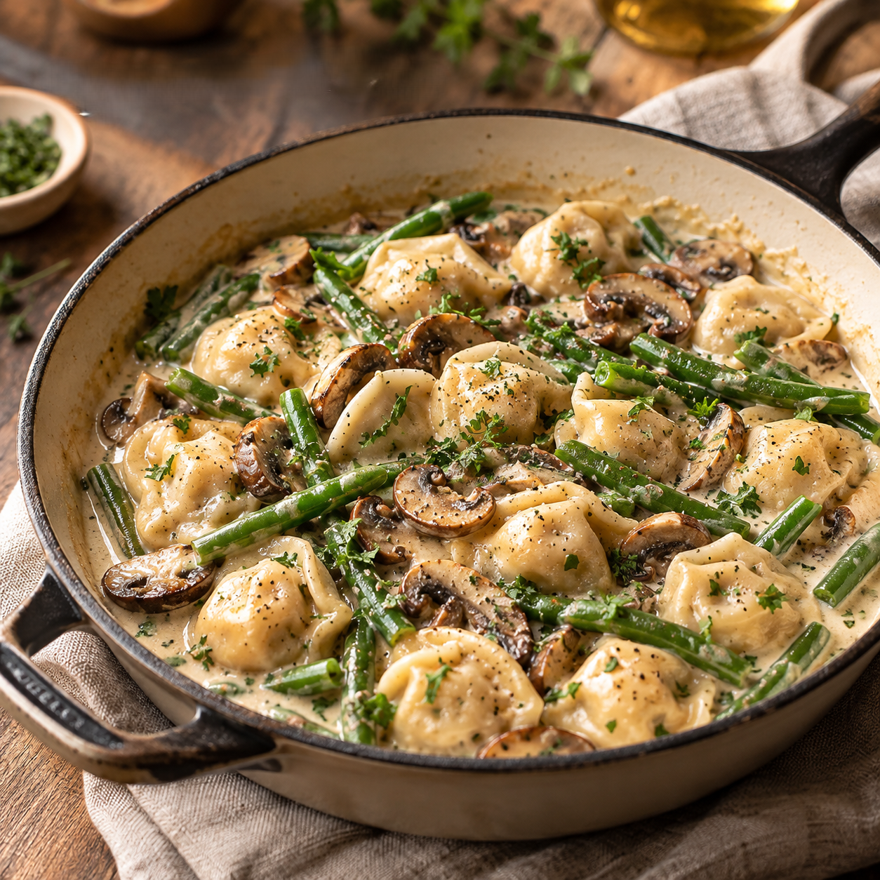 Creamy Pelmeni Skillet