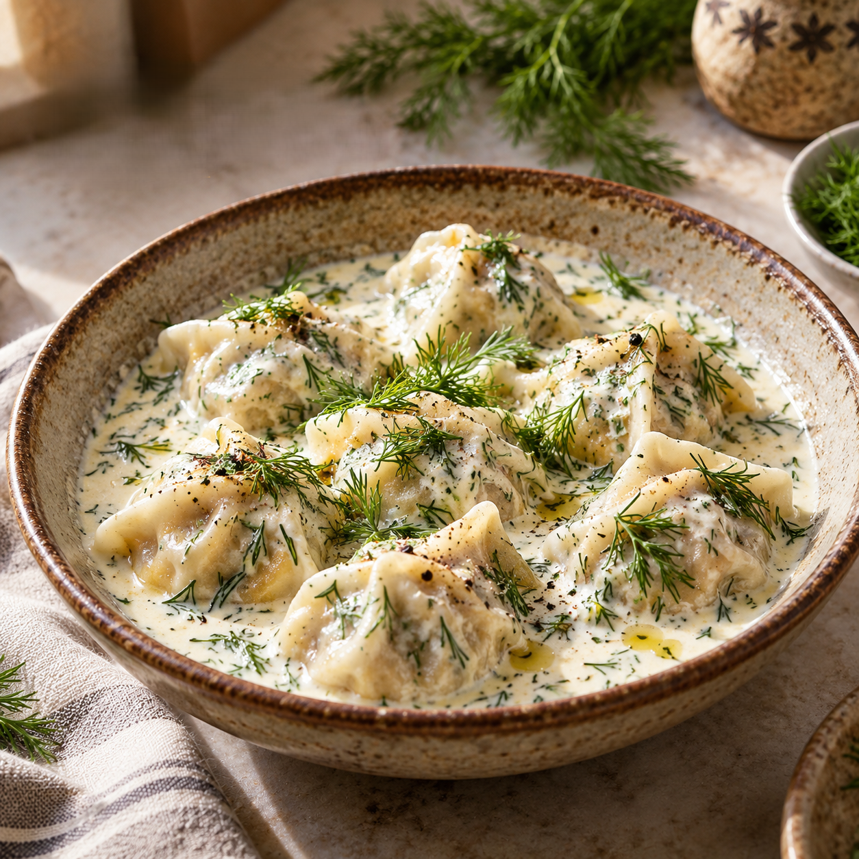 Dill & Cream Lamb Dumplings