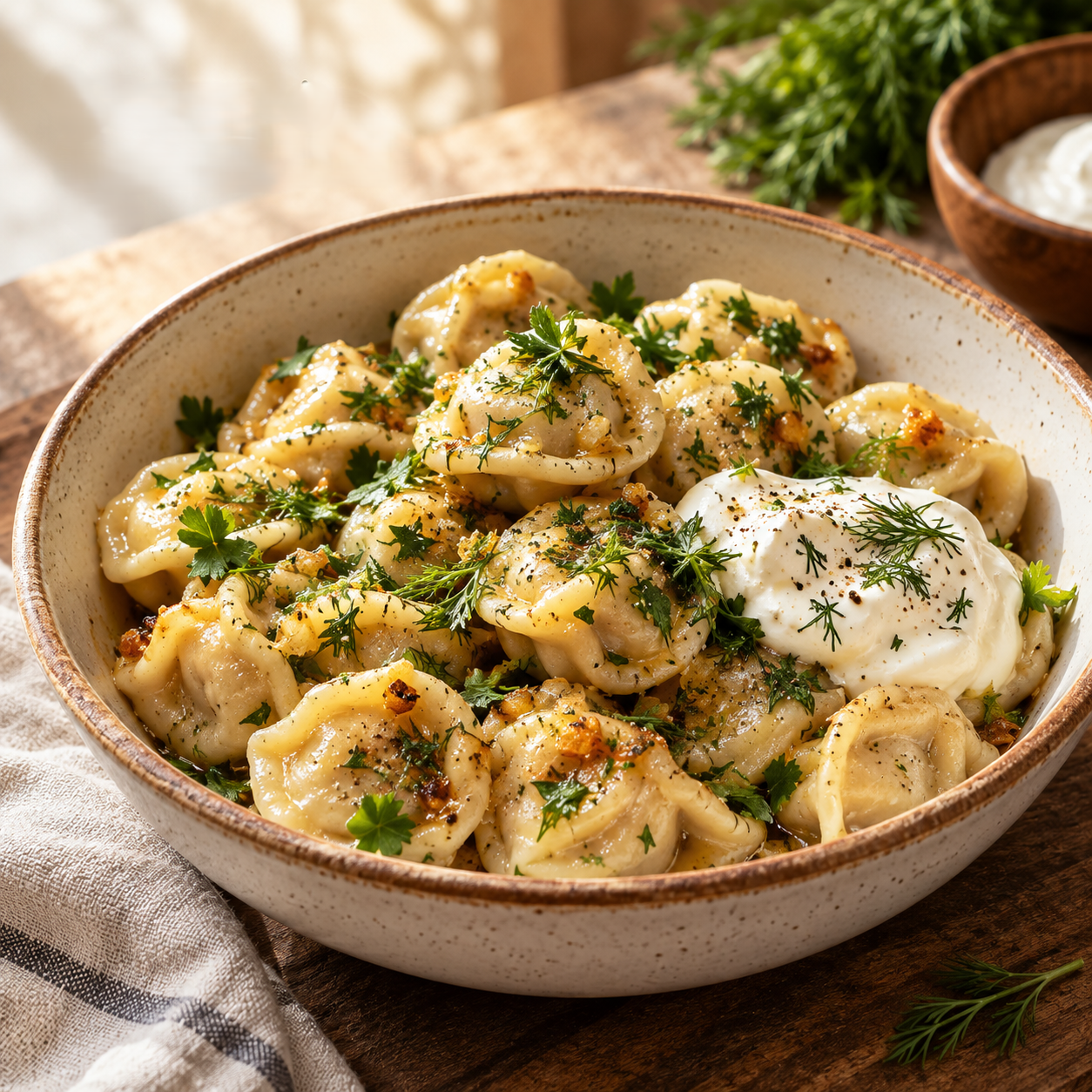Pelmeni in Garlic Butter